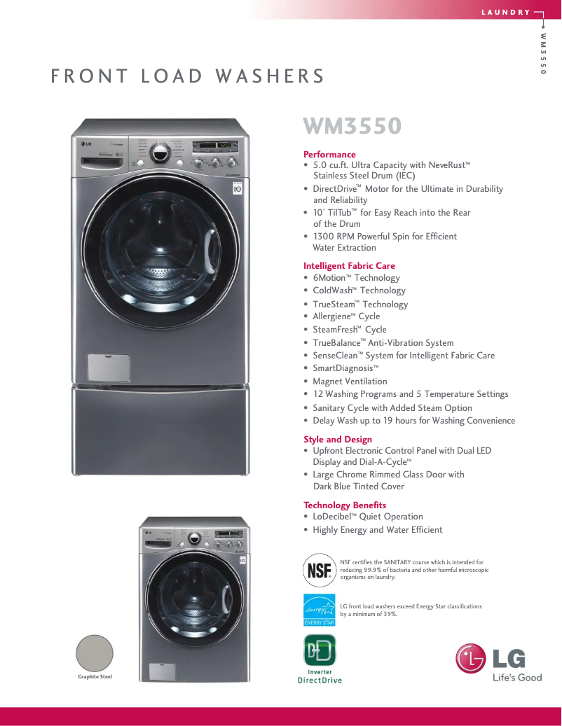 Image de la première page du manuel de l'appareil WM3550HVCA