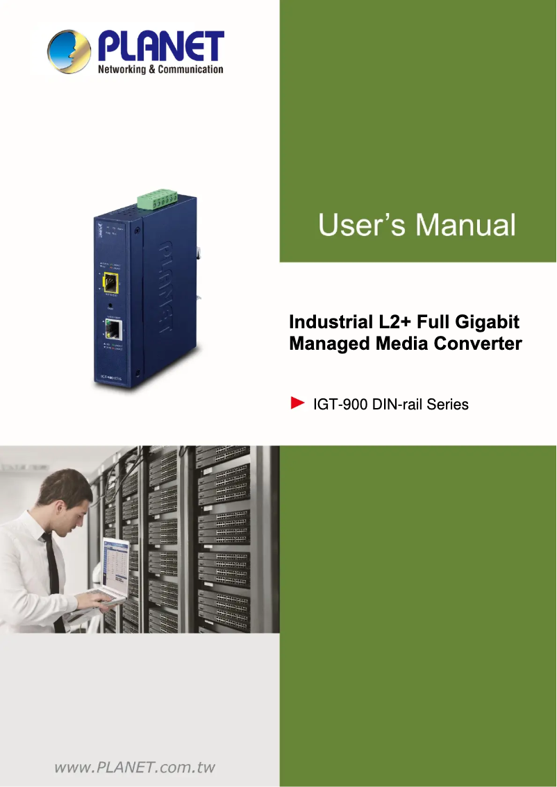 Page 1 de la notice Manuel utilisateur Planet IGT-900-1T1S