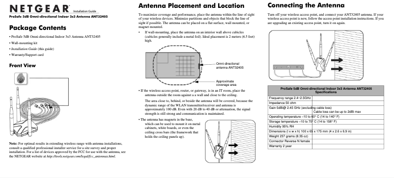 Page n°1 - Manuel utilisateur Netgear ProSafe ANT32405