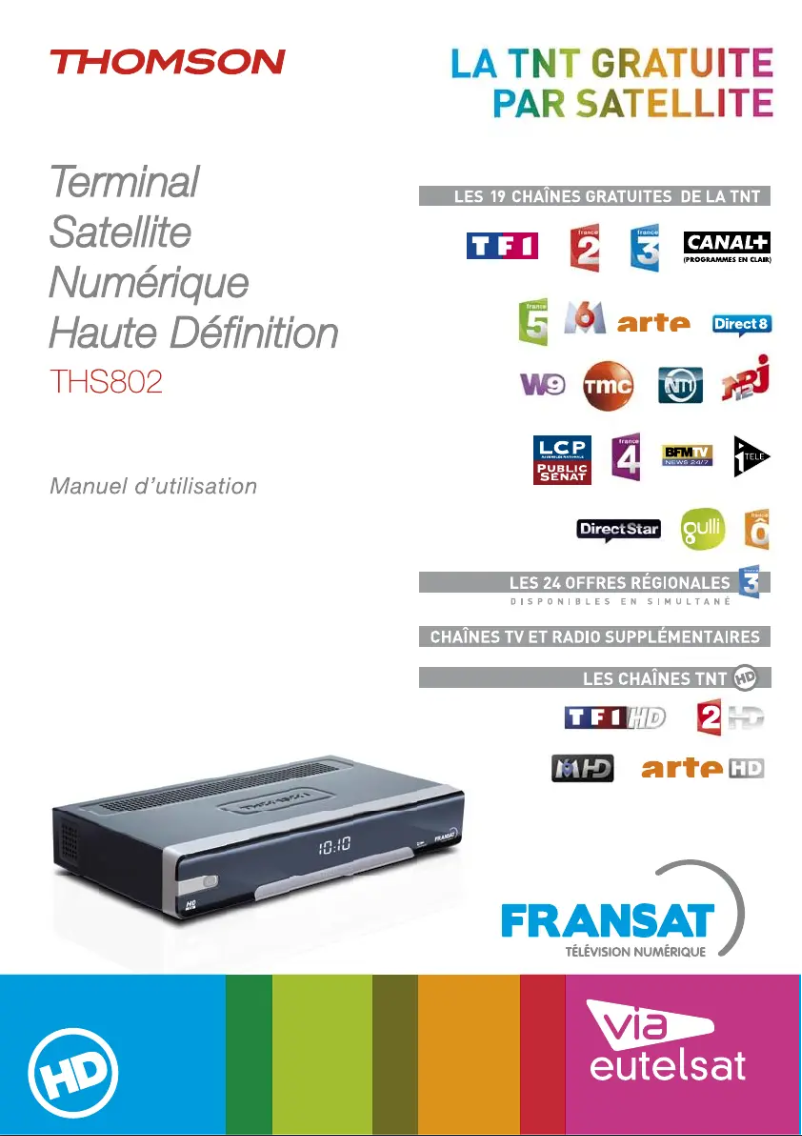 Page n°1 - Manuel utilisateur Thomson THS802