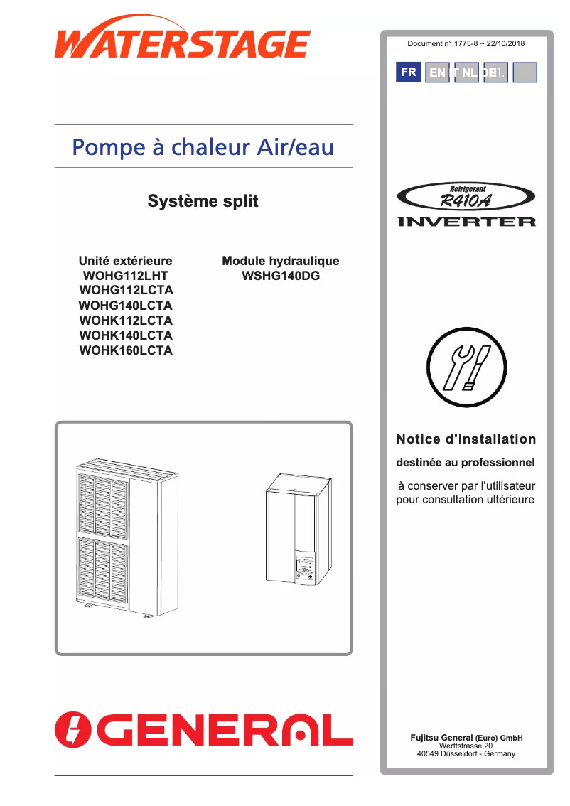 Image de la première page du manuel de l'appareil WSHG140DG