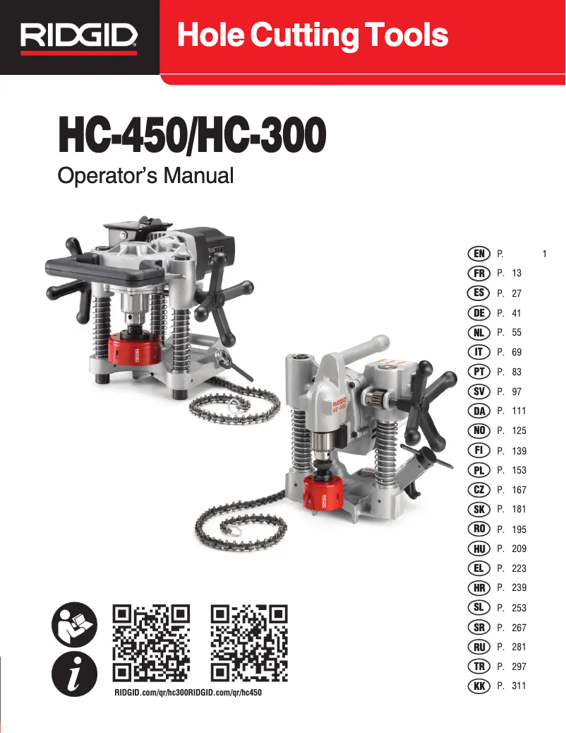 Page n°1 - Manuel utilisateur Ridgid HC-450