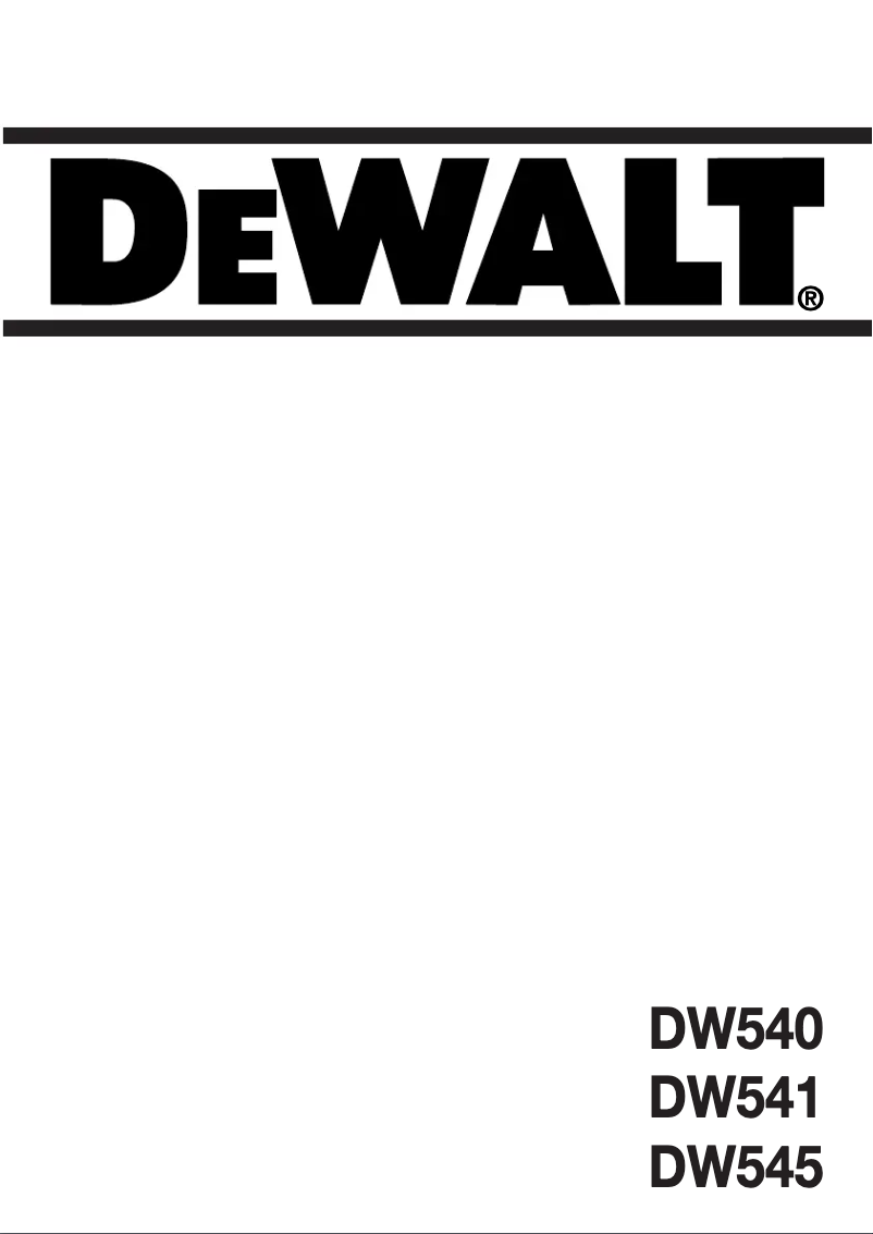 Page 1 de la notice Manuel utilisateur DeWalt DW540