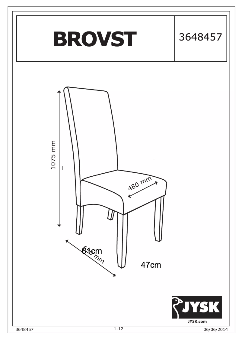 Page 1 de la notice Manuel utilisateur JYSK Brovst