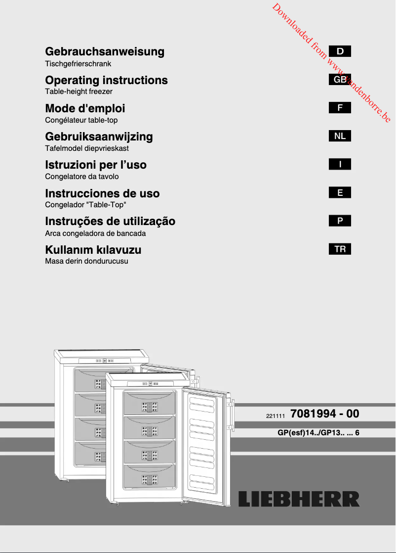 Page n°1 - Manuel utilisateur Liebherr GP 1486