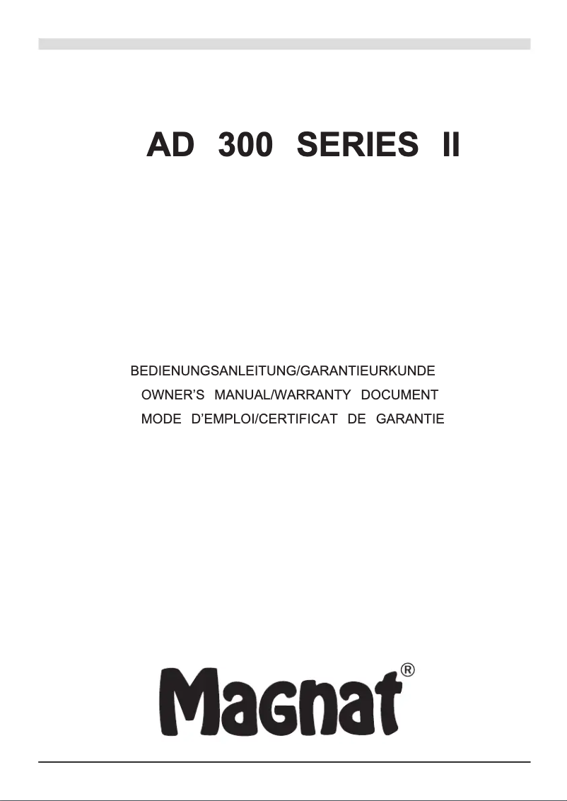 Image de la première page du manuel de l'appareil AD 300 Series II