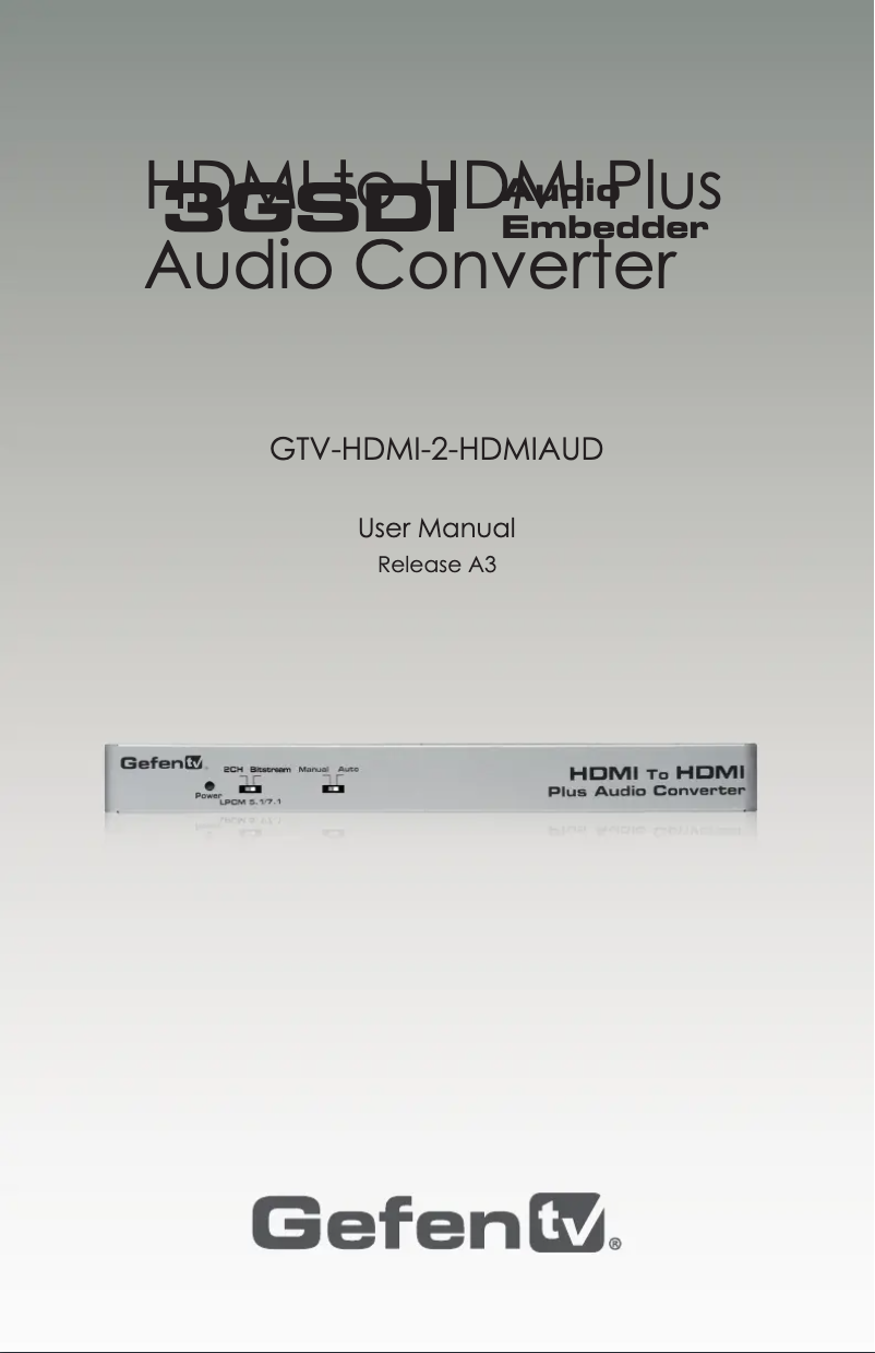 Página 1 del manual Manual de usuario Gefen GTV-HDMI-2-HDMIAUD