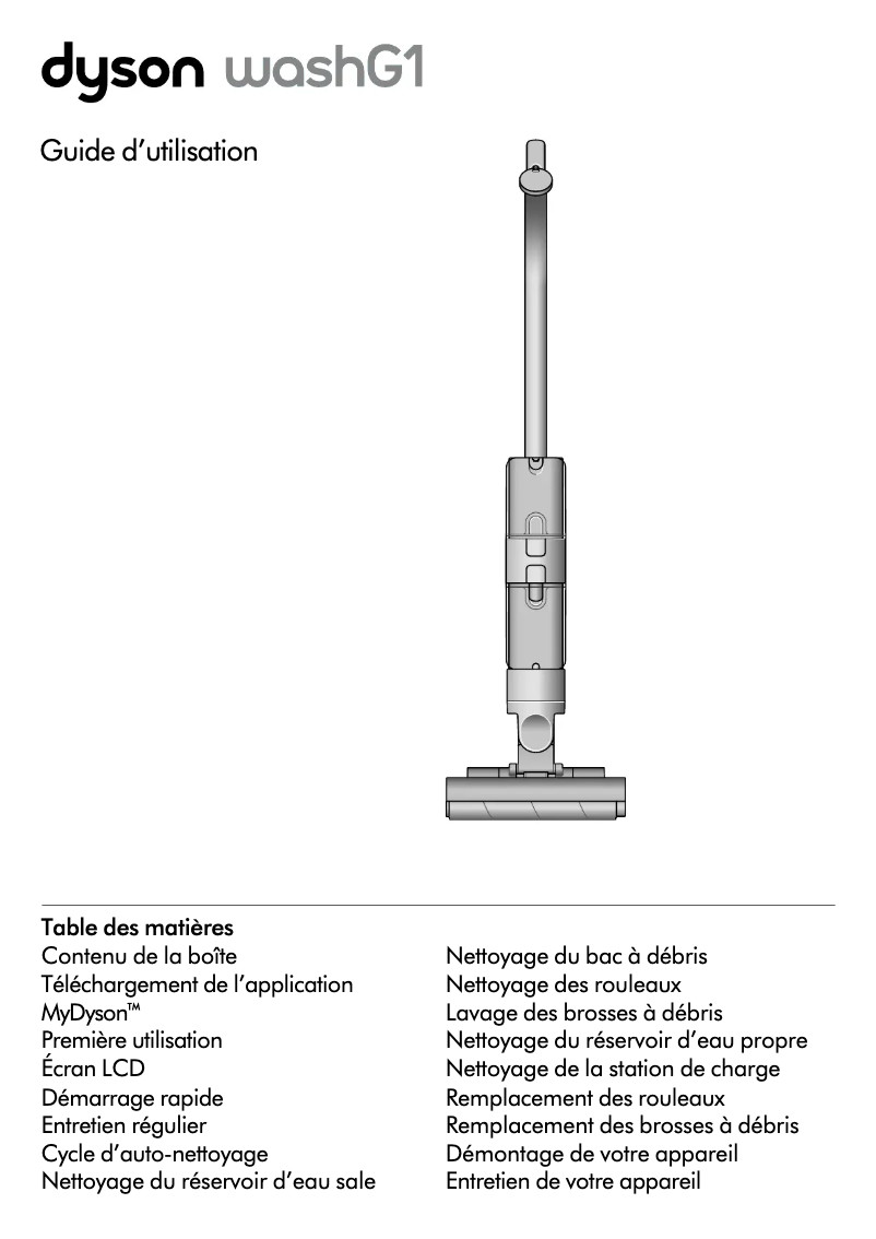 Image de la première page du manuel de l'appareil Wash G1