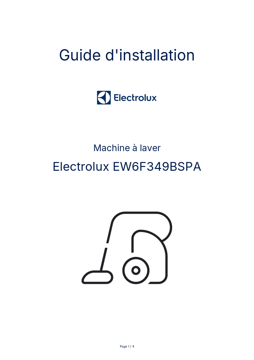 Image de la première page du manuel de l'appareil EW6F349BSPA