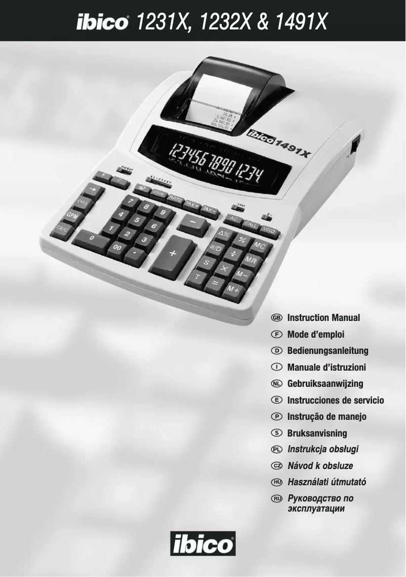 Page n°1 - Manuel utilisateur Ibico 1232x