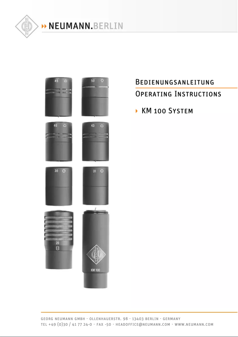 Page 1 de la notice Manuel utilisateur Neumann KM 64