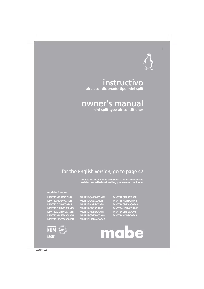 Page n°1 - Manuel utilisateur Mabe MMT12CABWLCAM8
