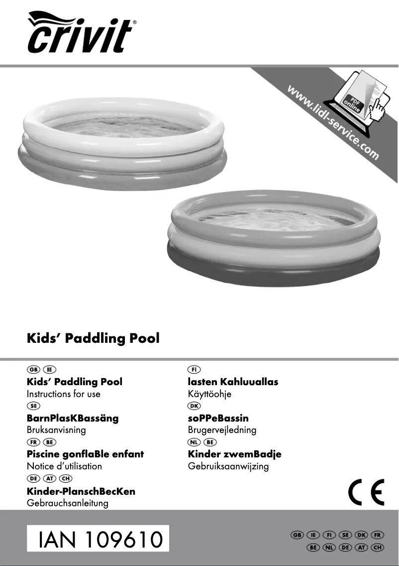 Page 1 de la notice Manuel utilisateur Crivit IAN 109610