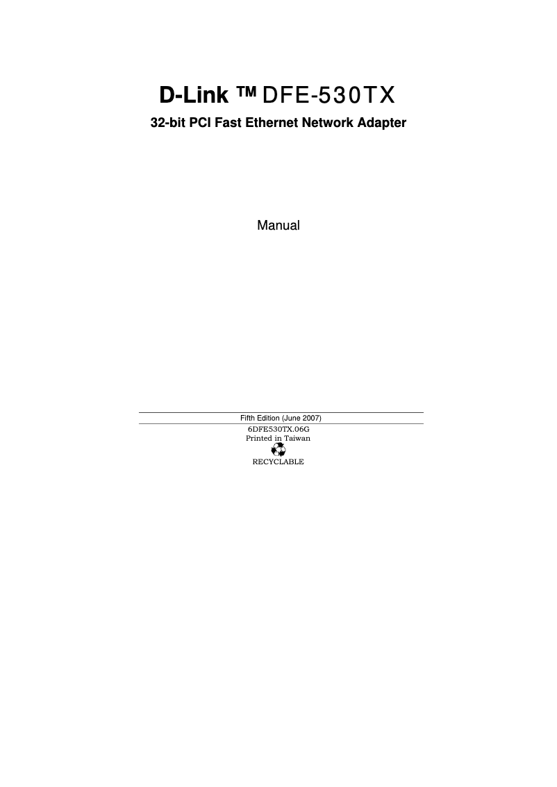 Image de la première page du manuel de l'appareil DFE-530TX+