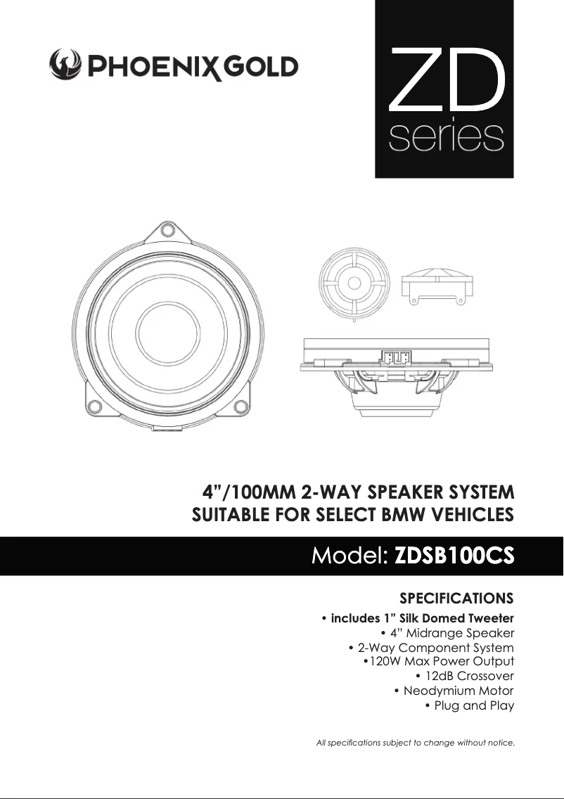 Page 1 of the manual User Manual Phoenix Gold ZDSB100CS