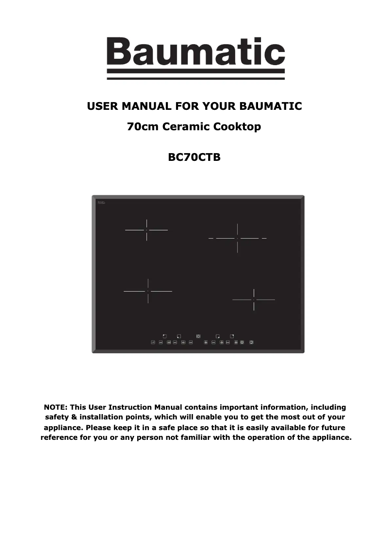 Page 1 de la notice Manuel utilisateur Baumatic BC70CTB