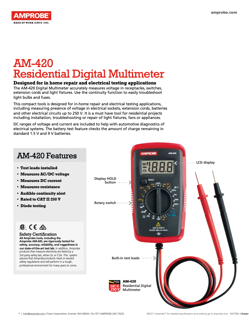 Image de la première page du manuel de l'appareil AM-420