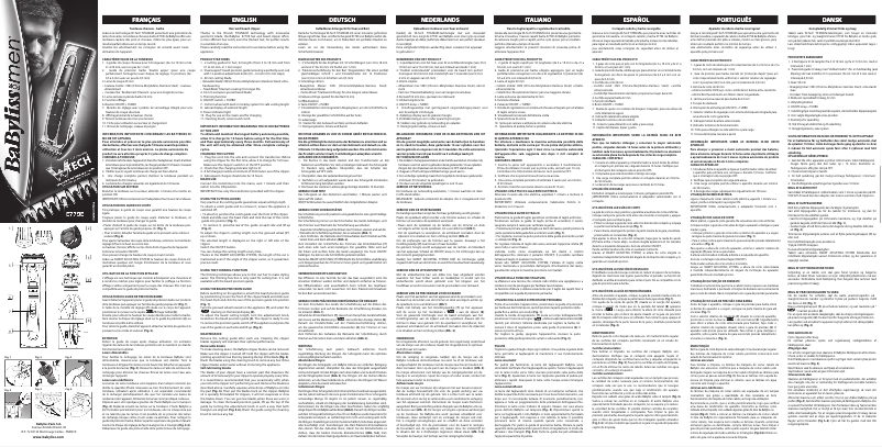 Page n°1 - Manuel utilisateur BaByliss E779