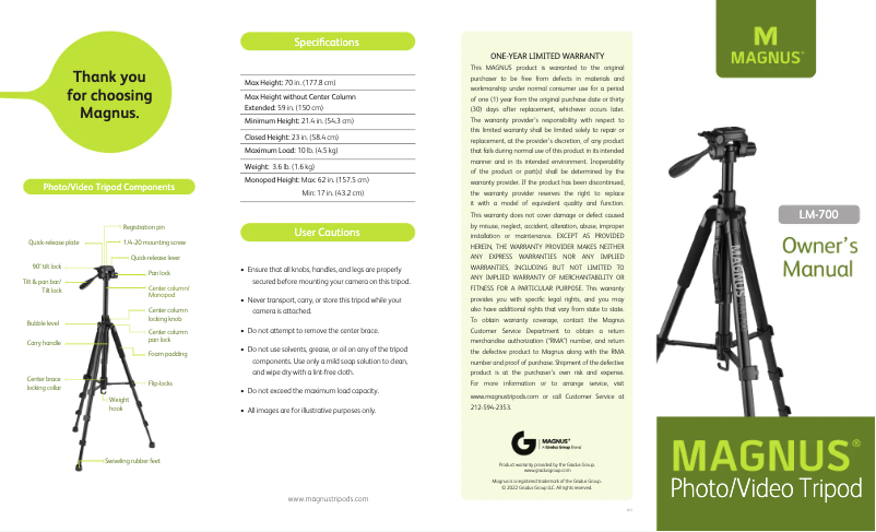 Página 1 del manual Manual de usuario Magnus LM-700