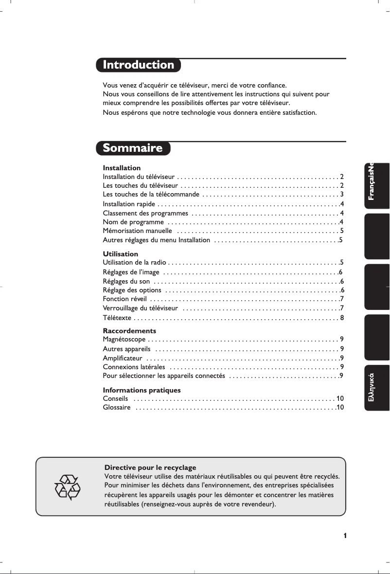 Page 1 de la notice Manuel utilisateur Philips 21PT5606