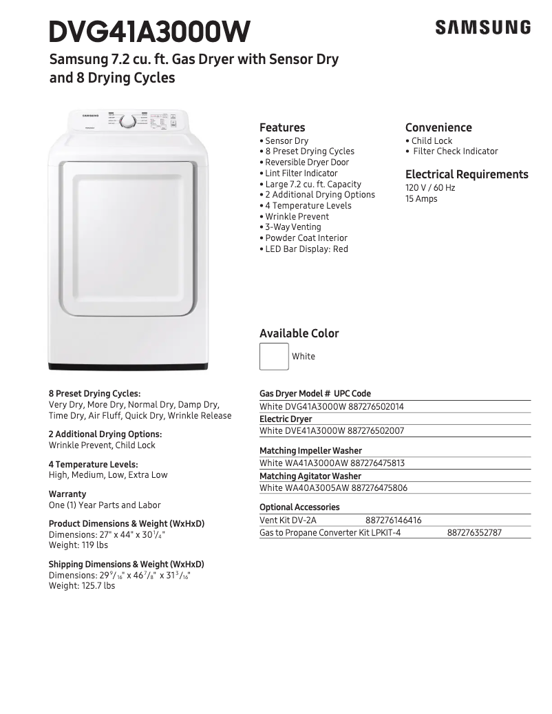 Image de la première page du manuel de l'appareil DVG41A3000W