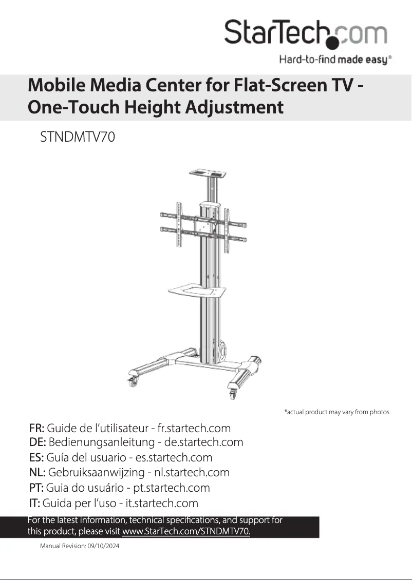 Page 1 de la notice Manuel utilisateur StarTech.com STNDMTV70