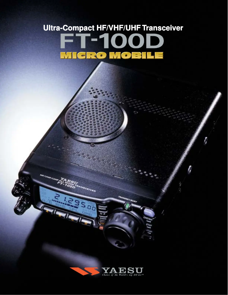 Page 1 de la notice Brochure Yaesu FT-100D