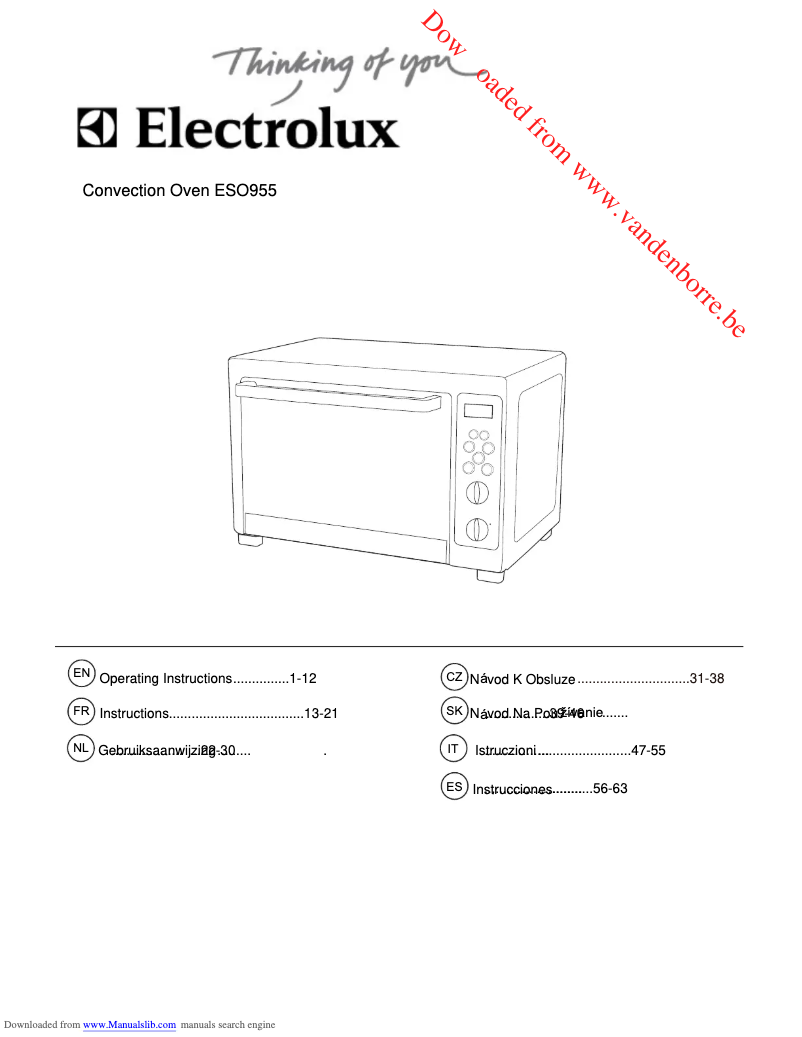 Página 1 del manual Manual de usuario Electrolux ESO955