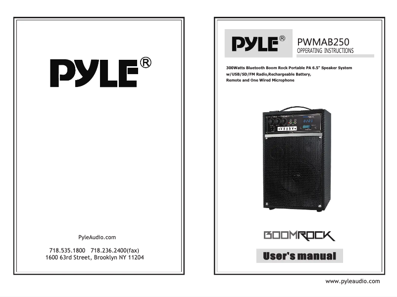 Image de la première page du manuel de l'appareil PWMAB250RD