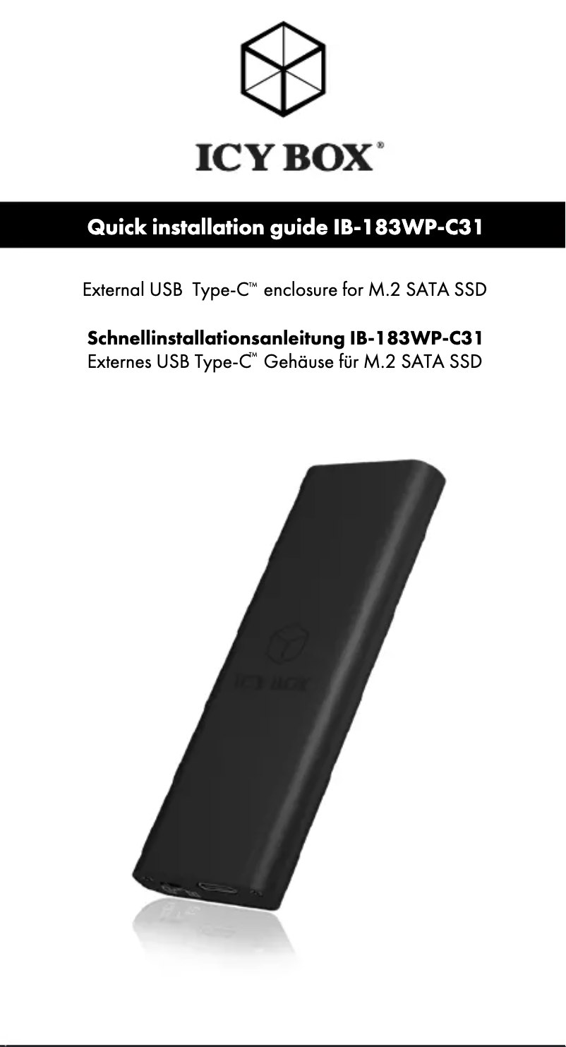 Página 1 del manual Manual de usuario Icy Box IB-183WP-C31