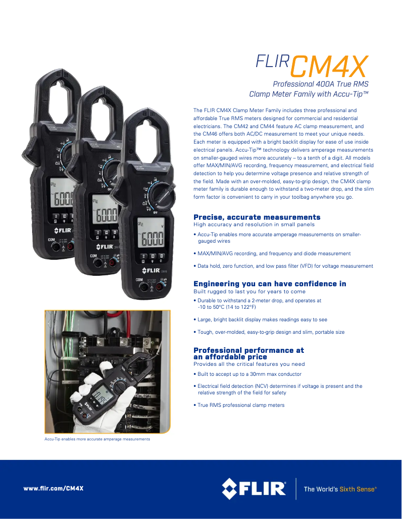 Page 1 de la notice Fiche technique FLIR CM46