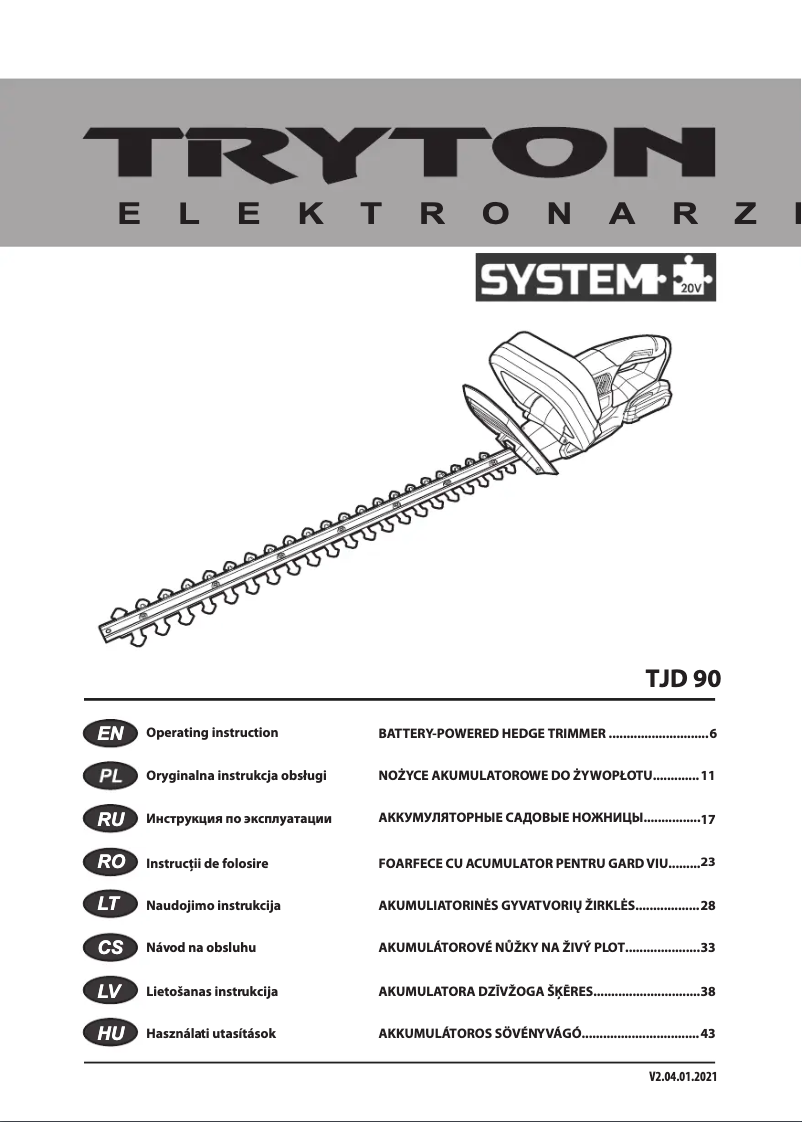 Página 1 del manual Manual de usuario Tryton TJD90