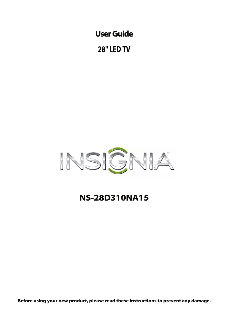 Page 1 de la notice Manuel utilisateur Insignia NS-28D310NA15