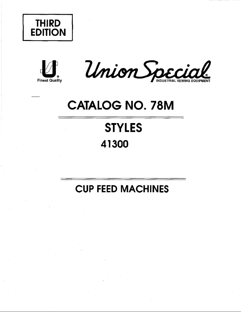 Page 1 de la notice Manuel utilisateur Union Special 41300