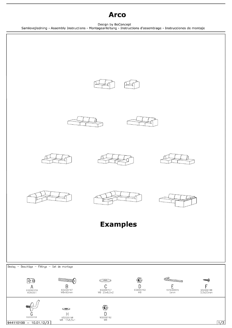 Image de la première page du manuel de l'appareil Arco