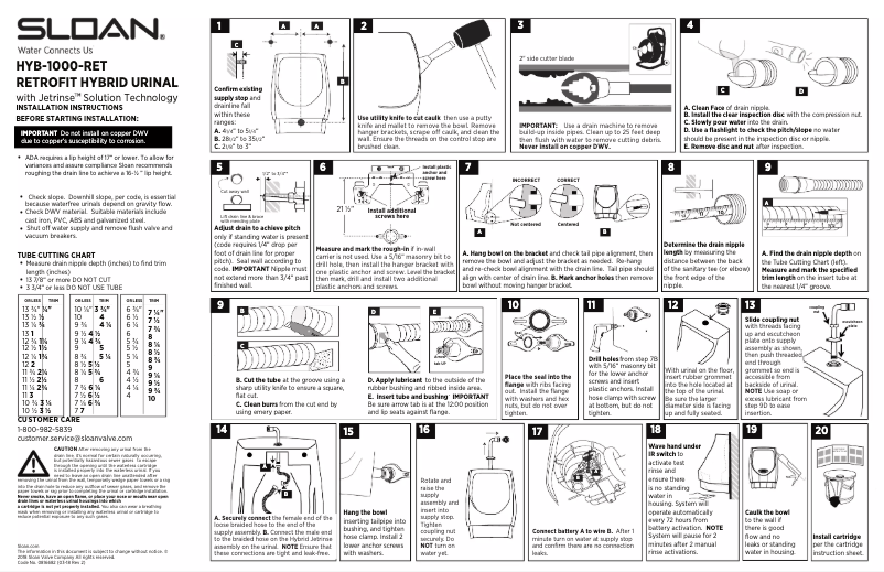 Image de la première page du manuel de l'appareil HYB-1000-RET