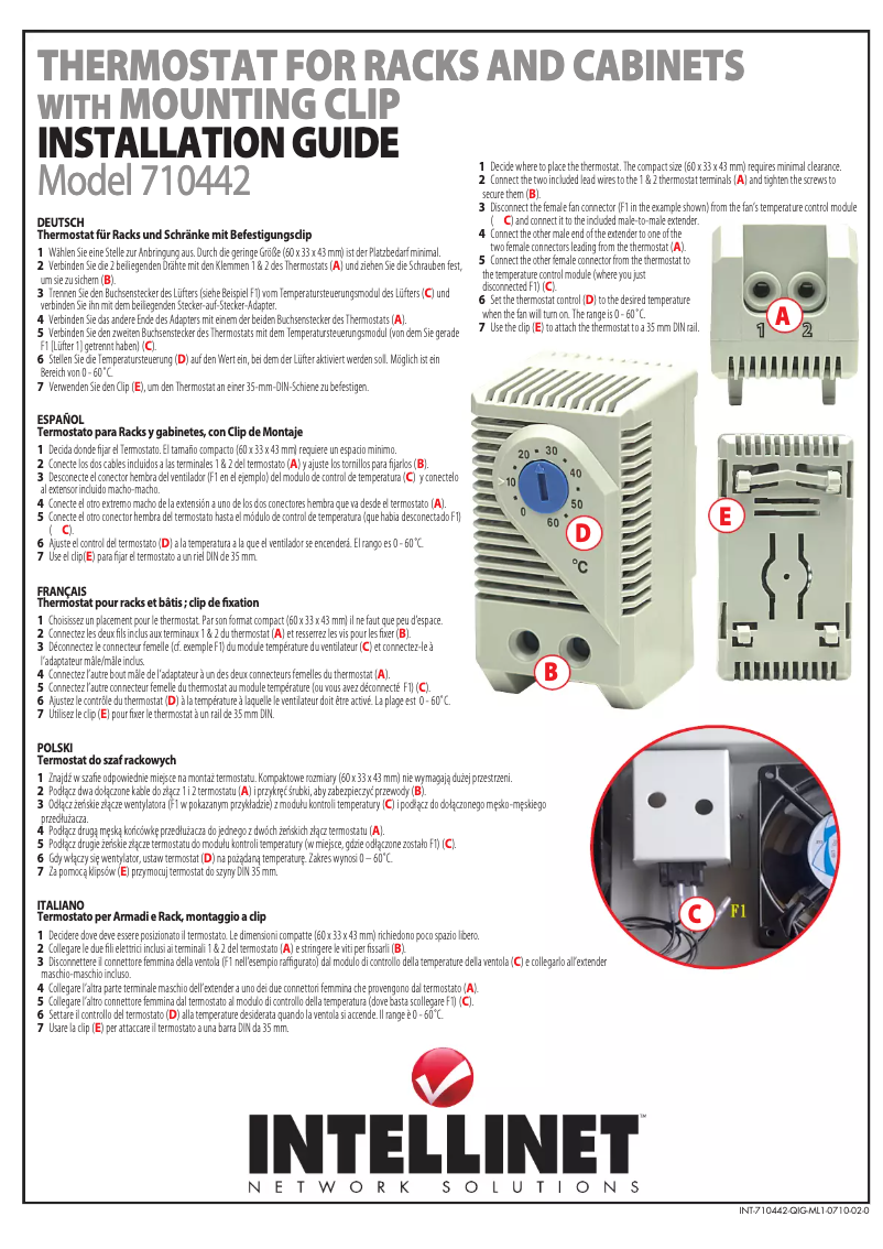 Page 1 de la notice Manuel utilisateur Intellinet 710442