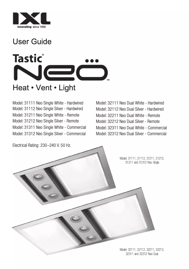 Image de la première page du manuel de l'appareil Neo Tastic 31113