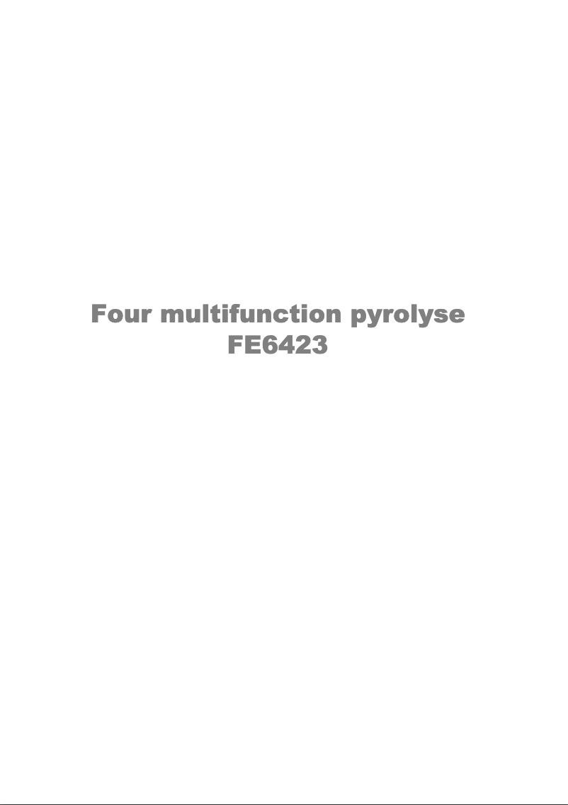 Image de la première page du manuel de l'appareil FE 6423 NG