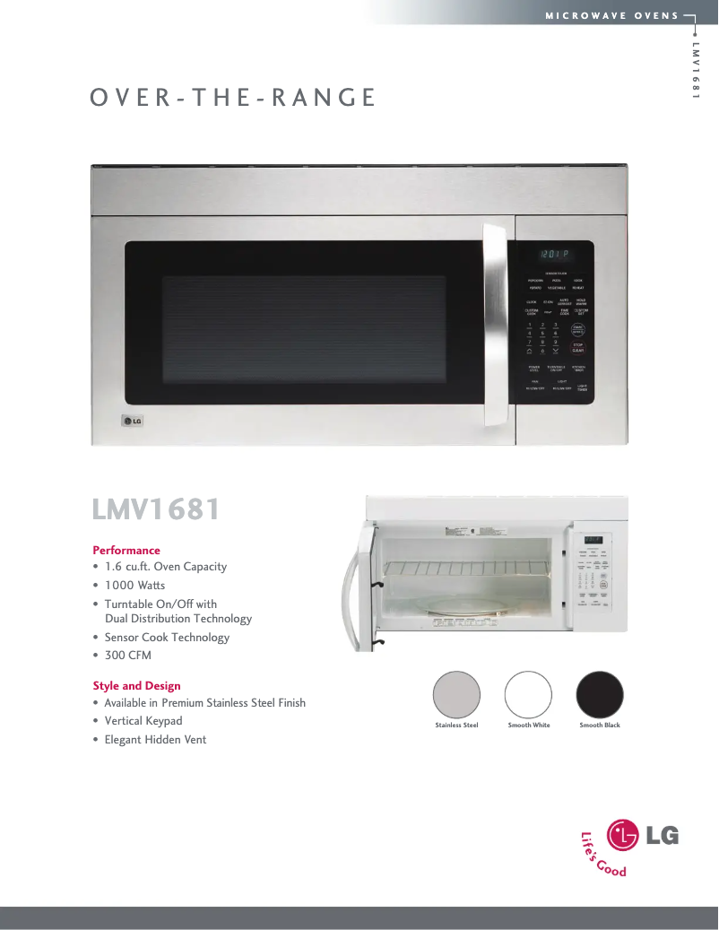 Page n°1 - Fiche technique LG LMV1681SW