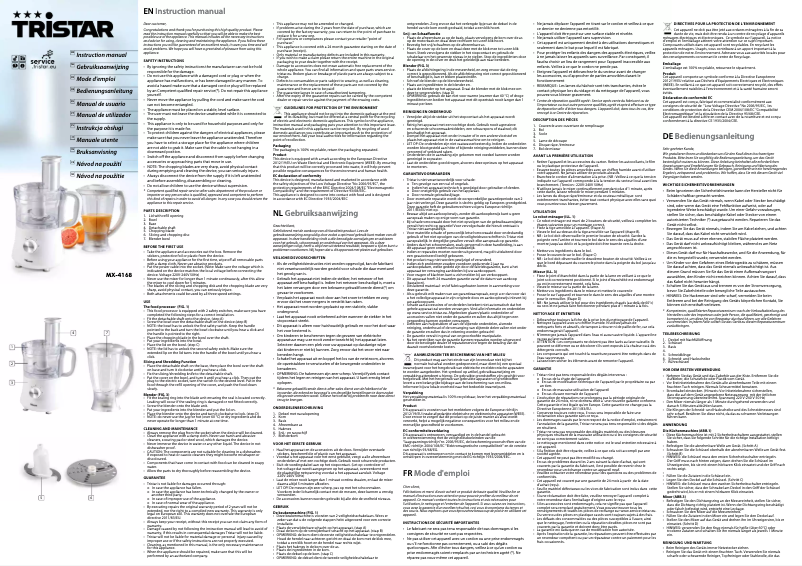 Page 1 de la notice Manuel utilisateur TriStar MX-4168