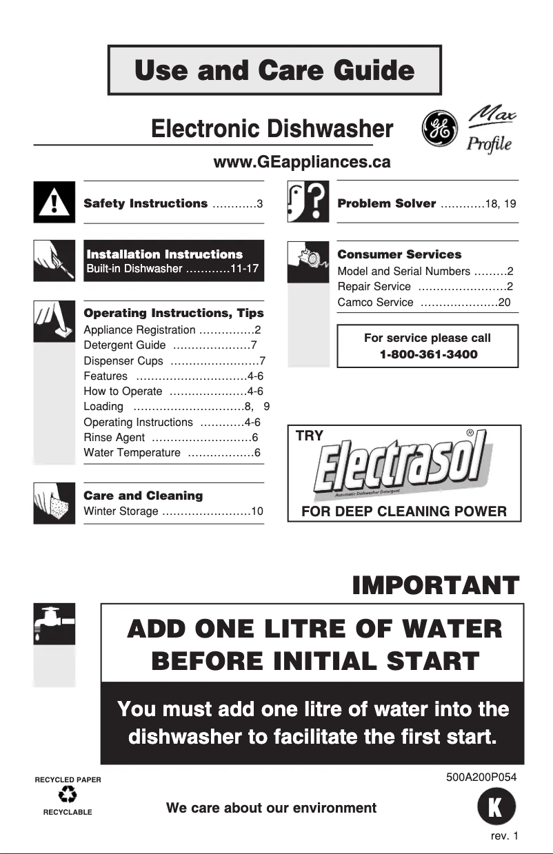 Imagen de la primera página del manual del dispositivo PDW7812GBB