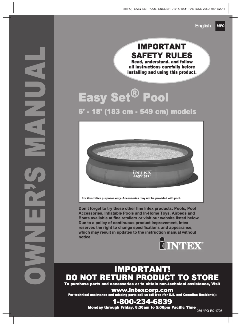 Page 1 de la notice Manuel utilisateur Intex 28141EH