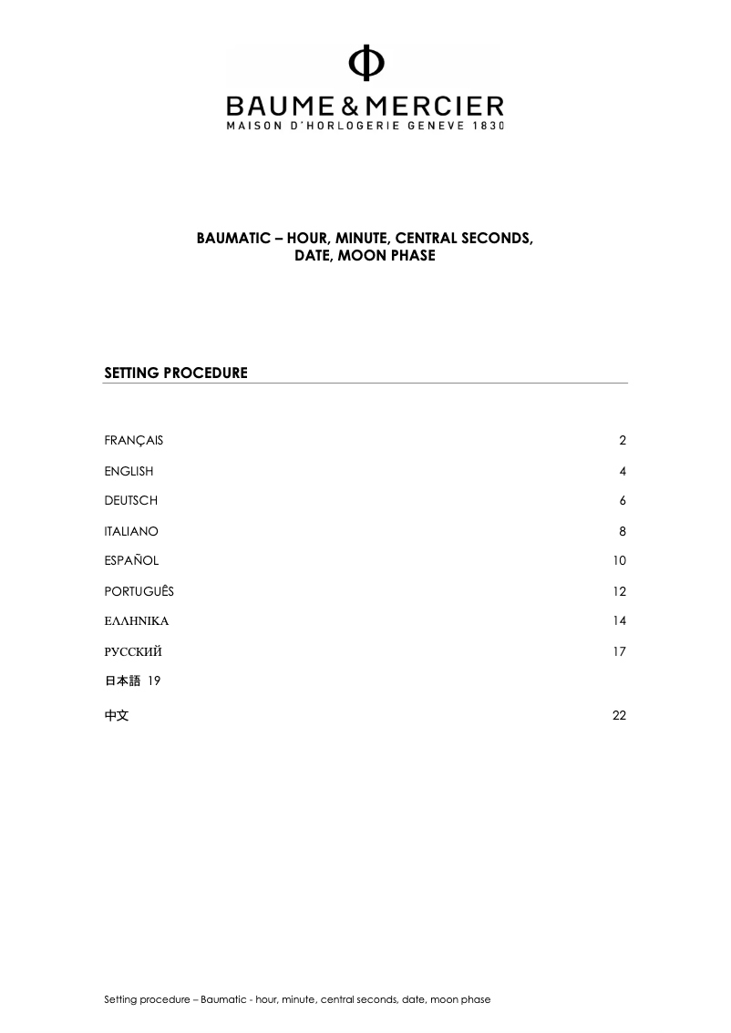 Image de la première page du manuel de l'appareil Clifton Baumatic 10547