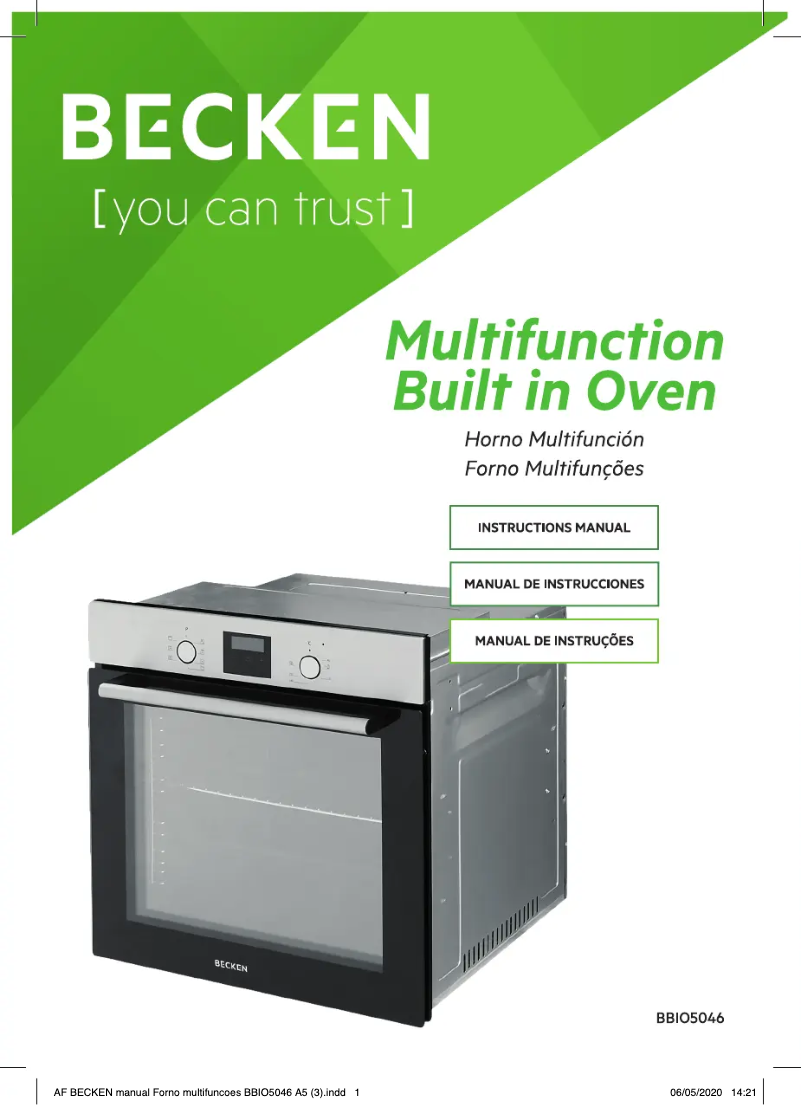 Page 1 de la notice Manuel utilisateur Becken BBIO5046