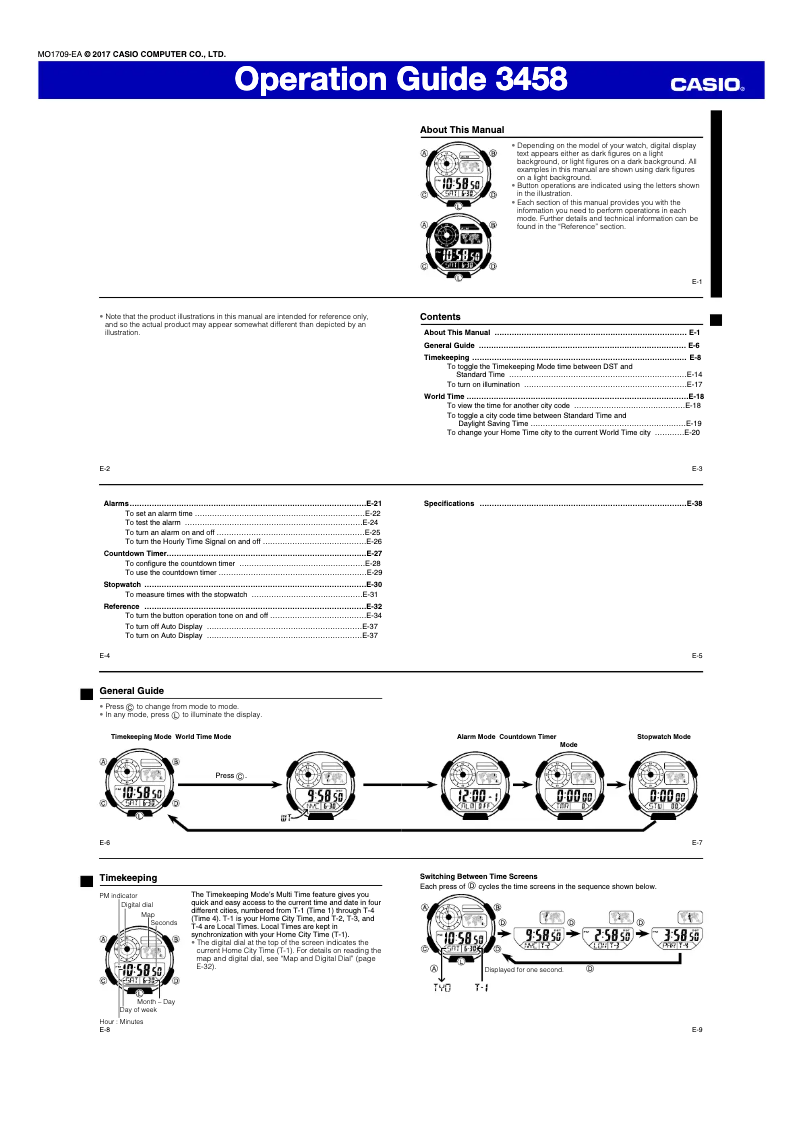 Page n°1 - Manuel utilisateur Casio G-Shock GMW-B5000G-2