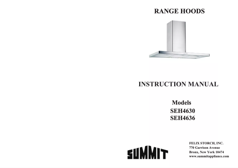 Page 1 de la notice Manuel utilisateur Summit SEH4630