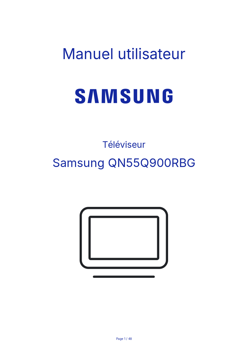 Image de la première page du manuel de l'appareil QN55Q900RBG