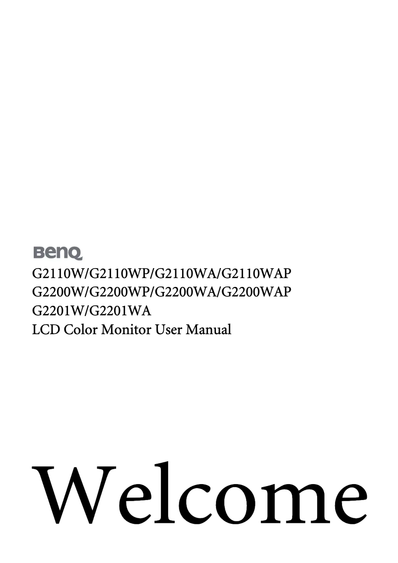 Image de la première page du manuel de l'appareil G2200WA