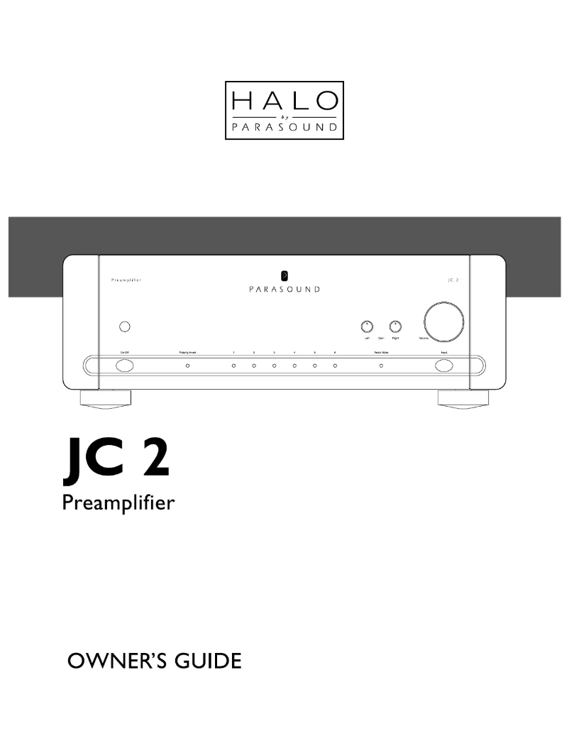 Page n°1 - Manuel utilisateur Parasound Halo JC 2